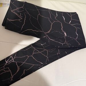 Zella Black Leggings gym yoga pants , with Pink Accents